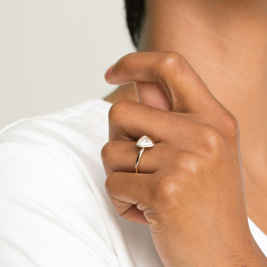 The Signature Bezel Trillion-Cut Yellow Gold Engagement Ring