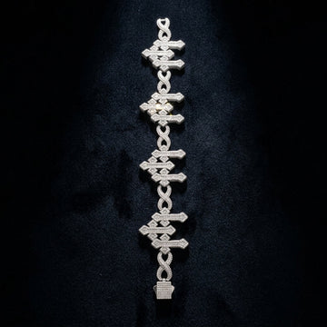 The Imperial Cruciform Link Bracelet in Moissanite