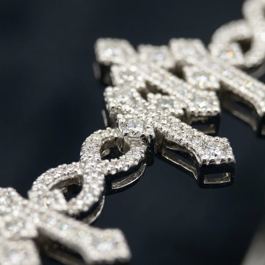 The Imperial Cruciform Link Bracelet in Moissanite