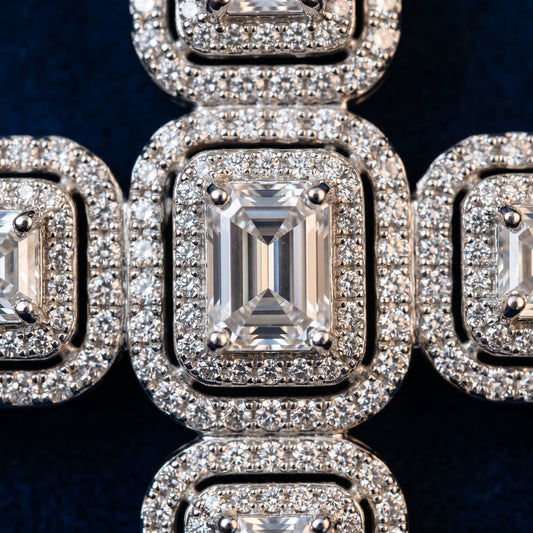 Echelon Halo Moissanite Cross Pendant