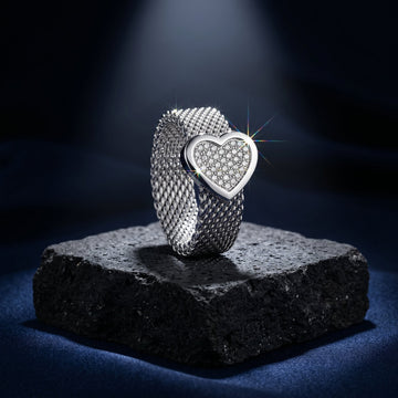 Éclat Amour Mesh Heart Ring