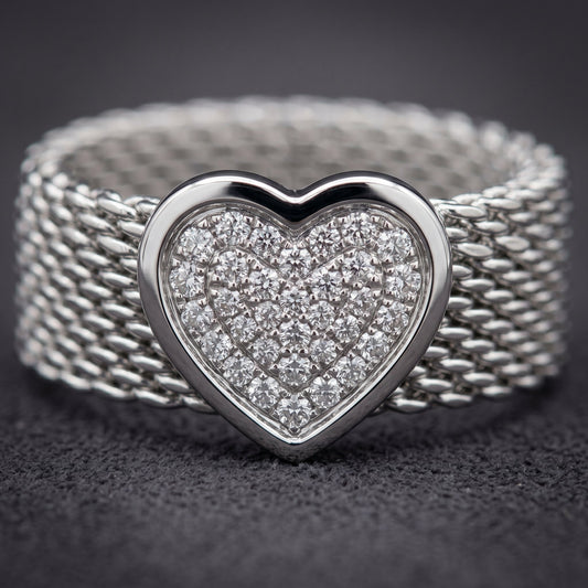 Éclat Amour Mesh Heart Ring