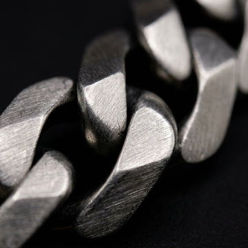 Heavyweight Brushed Finish Flat Cuban Link Bracelet In Silver