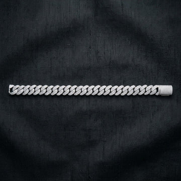 Pavé Diamond Cuban Link Bracelet In Sterling Silver d
