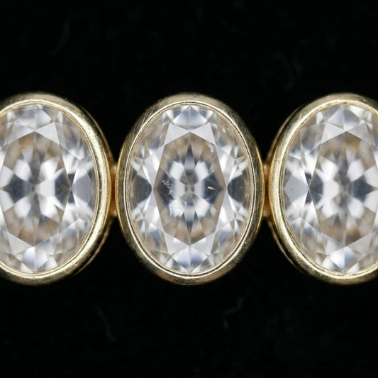 Radiant Oval-Cut Halo Diamond Tennis Bracelet In Gold