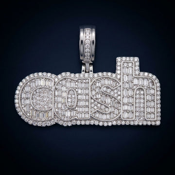 Custom Iced Name Moissanite Pendant