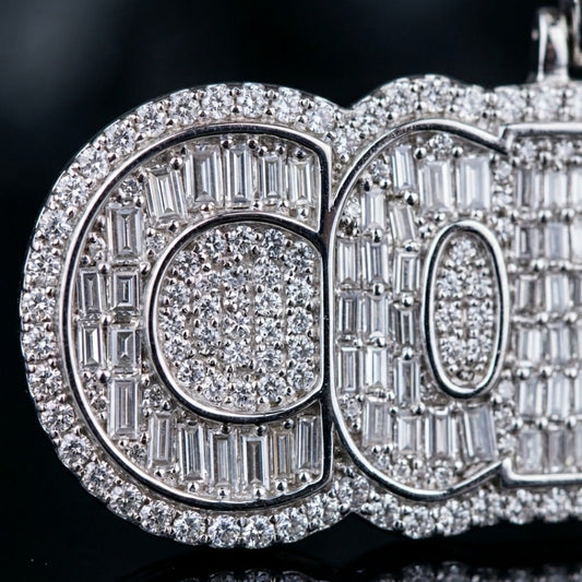 Custom Iced Name Moissanite Pendant