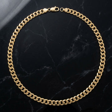 Gold-Coated Miami Silver Chain Necklace