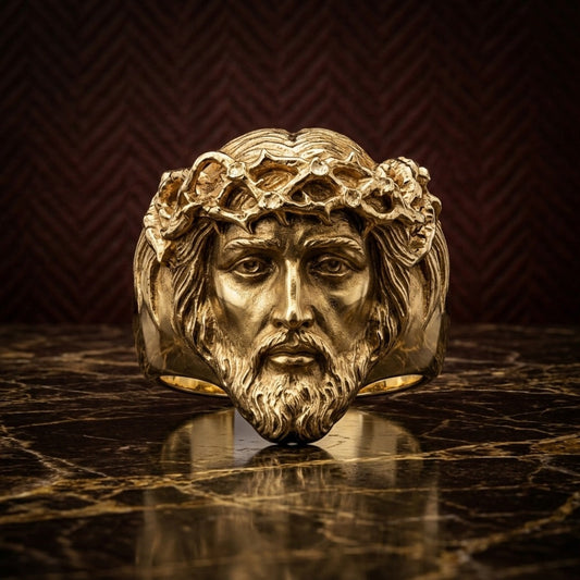 3D Sculpted Roaring Lion Head Statement Ring In 18K Gold