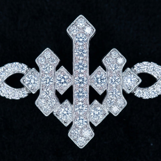 Pavé Diamond Infinity Link Statement Bracelet In White Gold