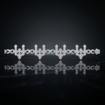Pavé Diamond Infinity Link Statement Bracelet In White Gold
