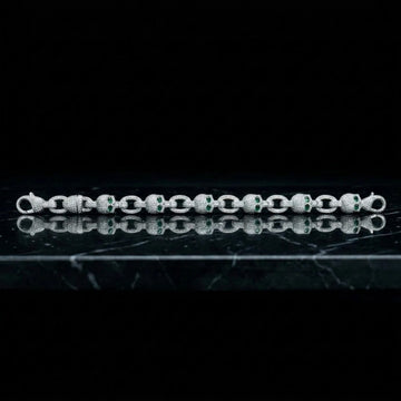 Pave Diamond Cuban Link Bracelet In Sterling Silver d