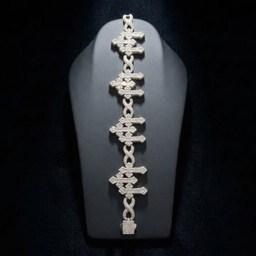 The Imperial Cruciform Link Bracelet in Moissanite
