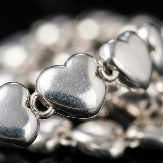 Heart Link Tennis Bracelet in Sterling Silver