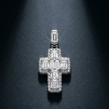 Sovereign Radiance Baguette Cross Pendant