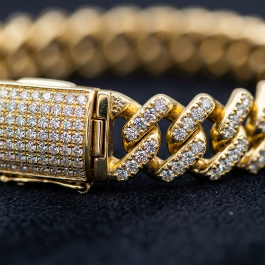 The Monaco Pavé Moissanite Cuban Link Bracelet